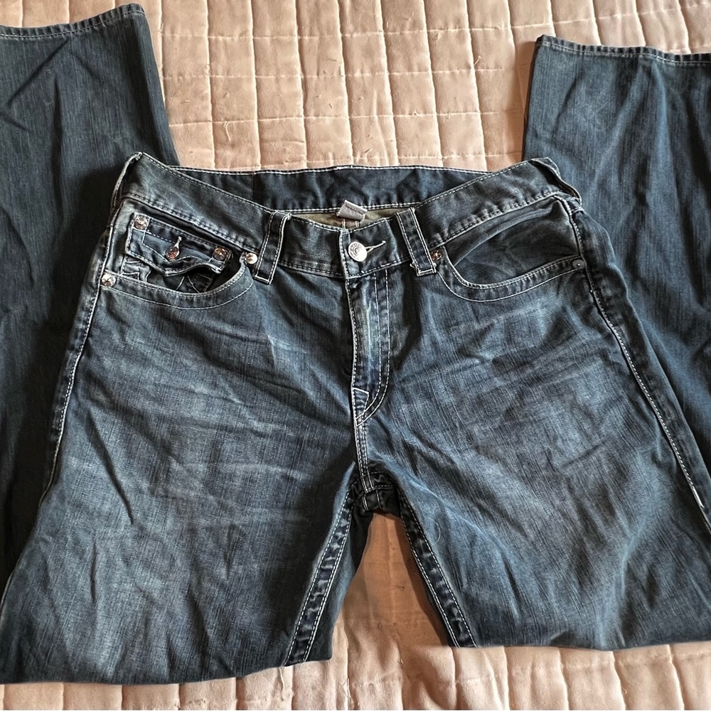 True Religion Jeans Blue Denim Straight Fit   Men’s Size 34 # T3883